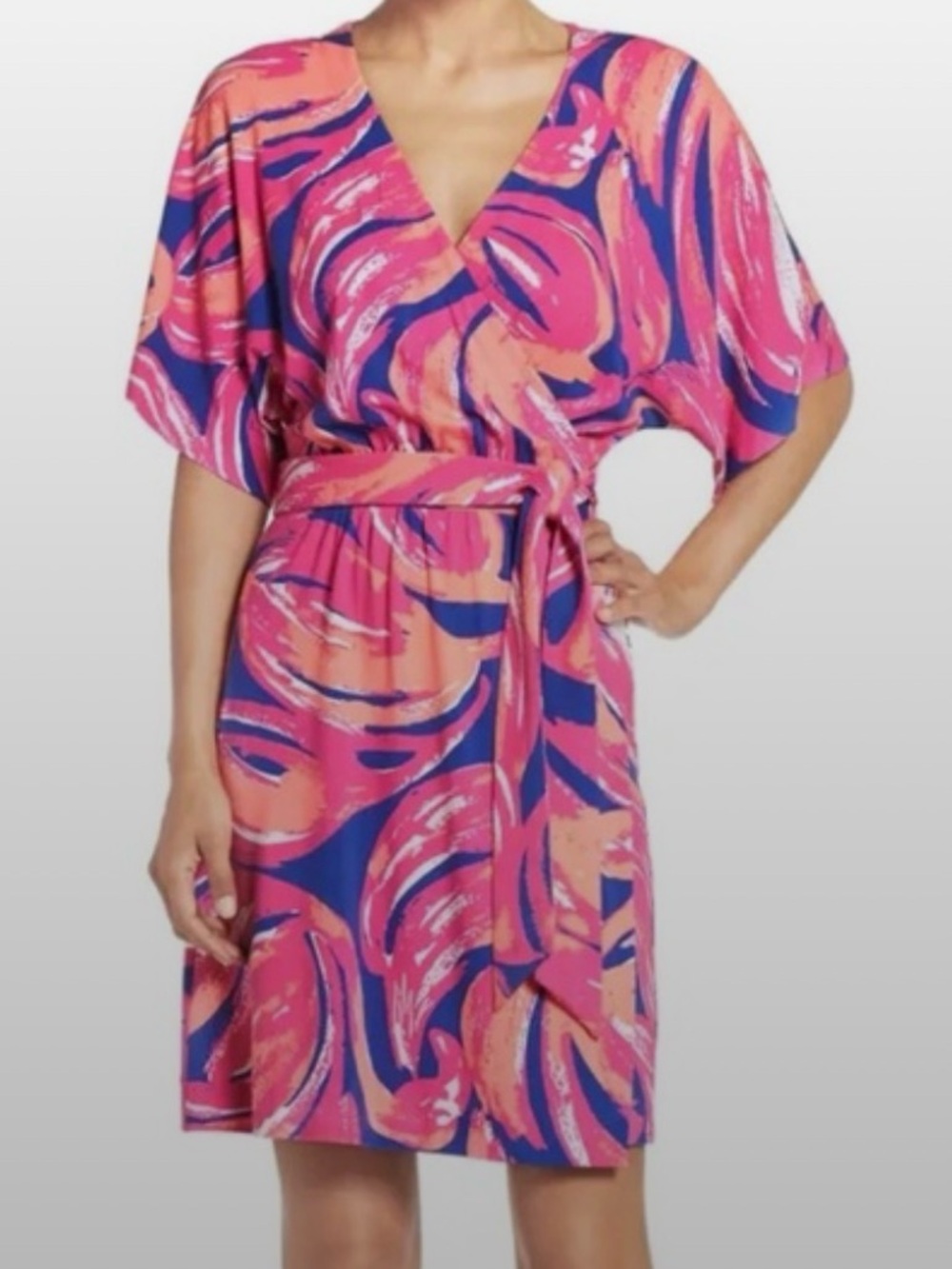 Lilly Pulitzer Pink, Coral & Navy wrap  Dress